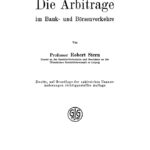 Die Arbitrage im Bank und Borsenverkehre German Edition Robert Stern Kitap Kapağı