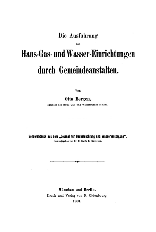 Die Ausfuhrung von Haus Gas und Wasser Einrichtungen durch Gemeindeanstalten German Edition Otto Bergen Kitap Kapağı