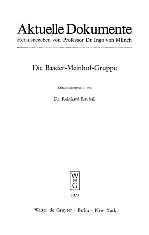 Die Baader Meinhof Gruppe German Edition Reinhard Rauball Kitap Kapağı