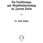 Die Bevolkerungs und Grundbesitzverteilung im Zartum Polen German Edition Erich Zechlin Kitap Kapağı