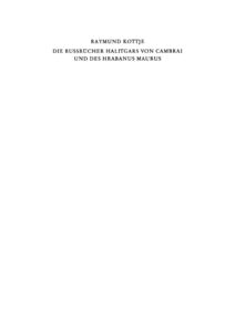 Die Bussbucher Halitgars von Cambrai und des Hrabanus Maurus German Edition Raymund Kottje Kitap Kapağı