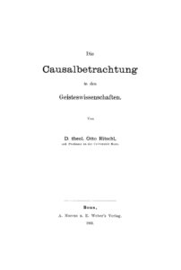 Die Causalbetrachtung in den Geisteswissenschaften German Edition Otto Ritschl Kitap Kapağı