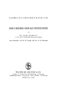 Die Chemie der Kunststoffe German Edition Karl Hamann Kitap Kapağı