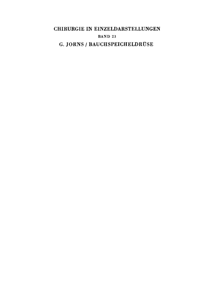 Die Chirurgie der Bauchspeicheldrüse PDF Download