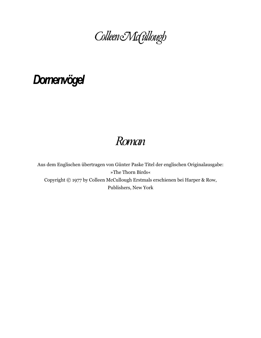 Die Dornenvögel PDF Download