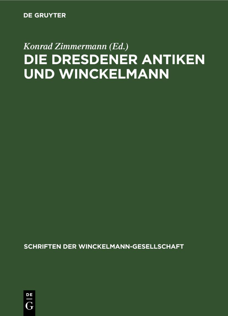 Die Dresdener Antiken und Winckelmann German Edition Konrad Zimmermann Kitap Kapağı