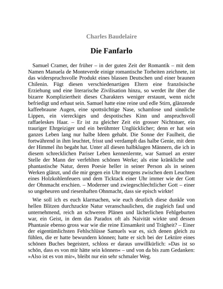 Die Fanfarlo German Edition Charles Baudelaire Kitap Kapağı
