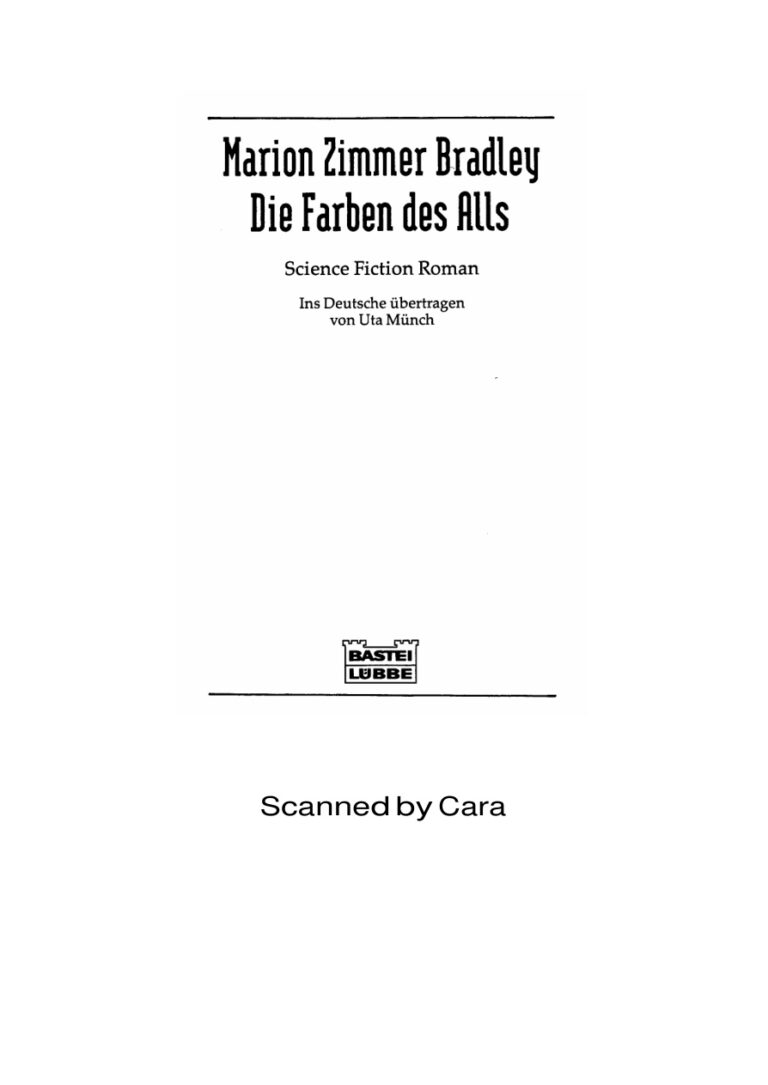 Die Farben des Alls German Edition Bradley Marion Zimmer Kitap Kapağı
