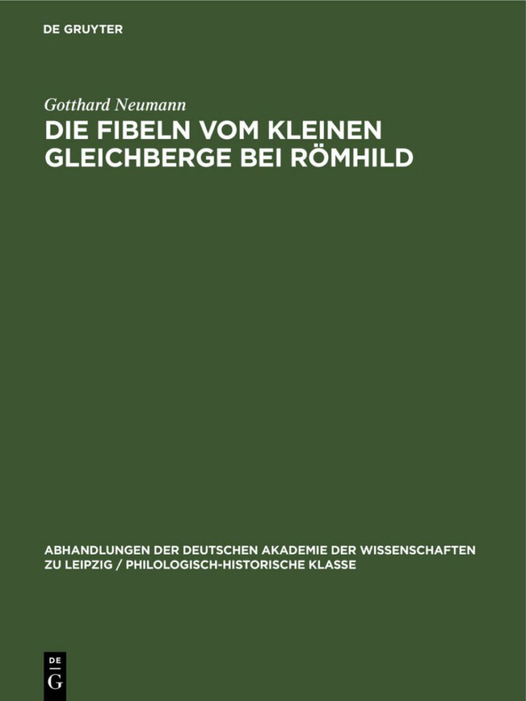 Die Fibeln vom Kleinen Gleichberge bei Romhild German Edition Gotthard Neumann Kitap Kapağı