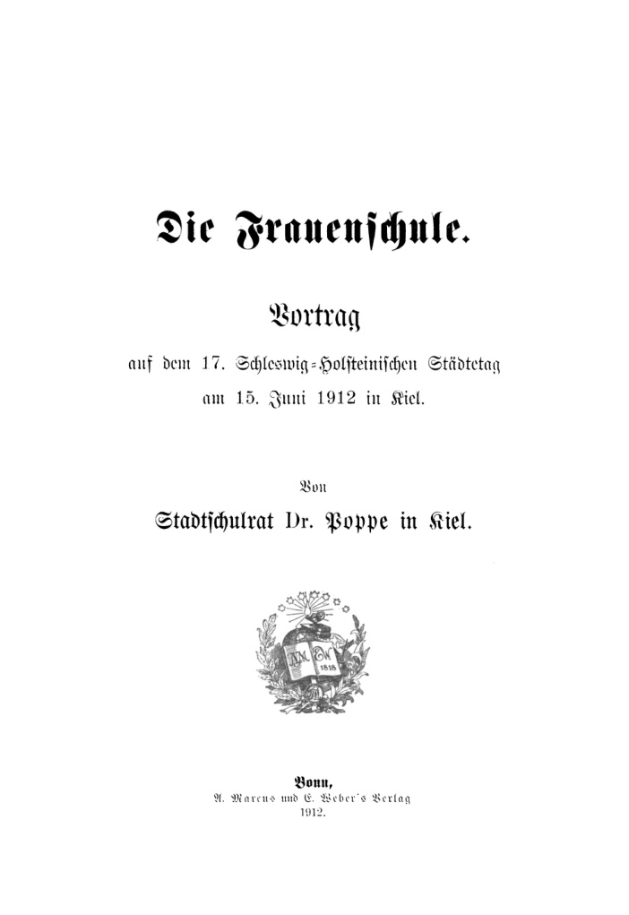 Die Frauenschule German Edition Poppe Kitap Kapağı
