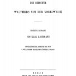Die Gedichte Walthers von der Vogelweide German Edition K Mullenhoff Kitap Kapağı