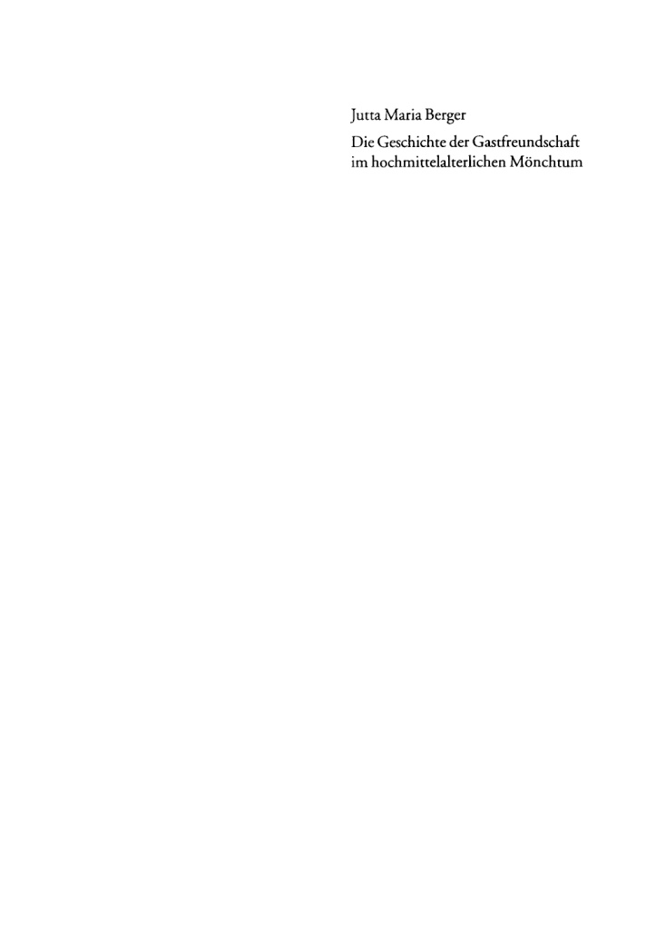 Die Geschichte der Gastfreundschaft im hochmittelalterlichen Mönchtum PDF Download