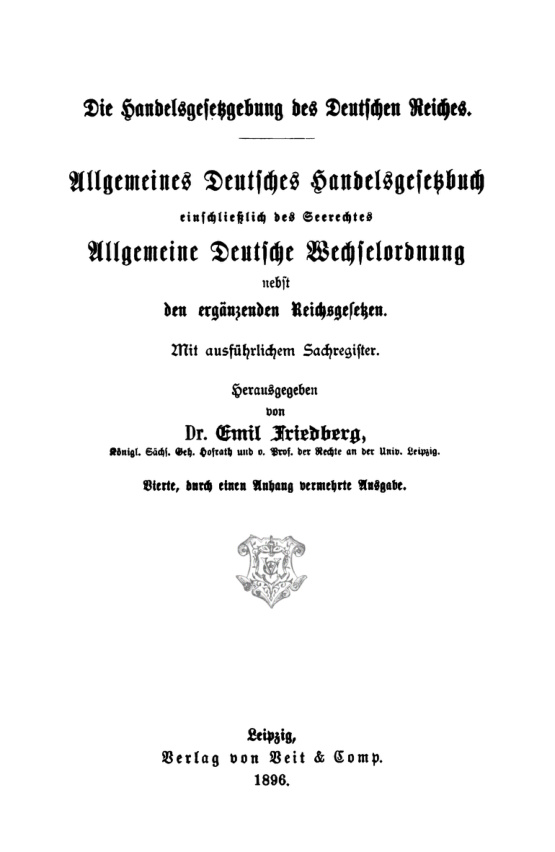 Die Handelsgesetzgebung des Deutschen Reiches German Edition Emil Friedberg Kitap Kapağı