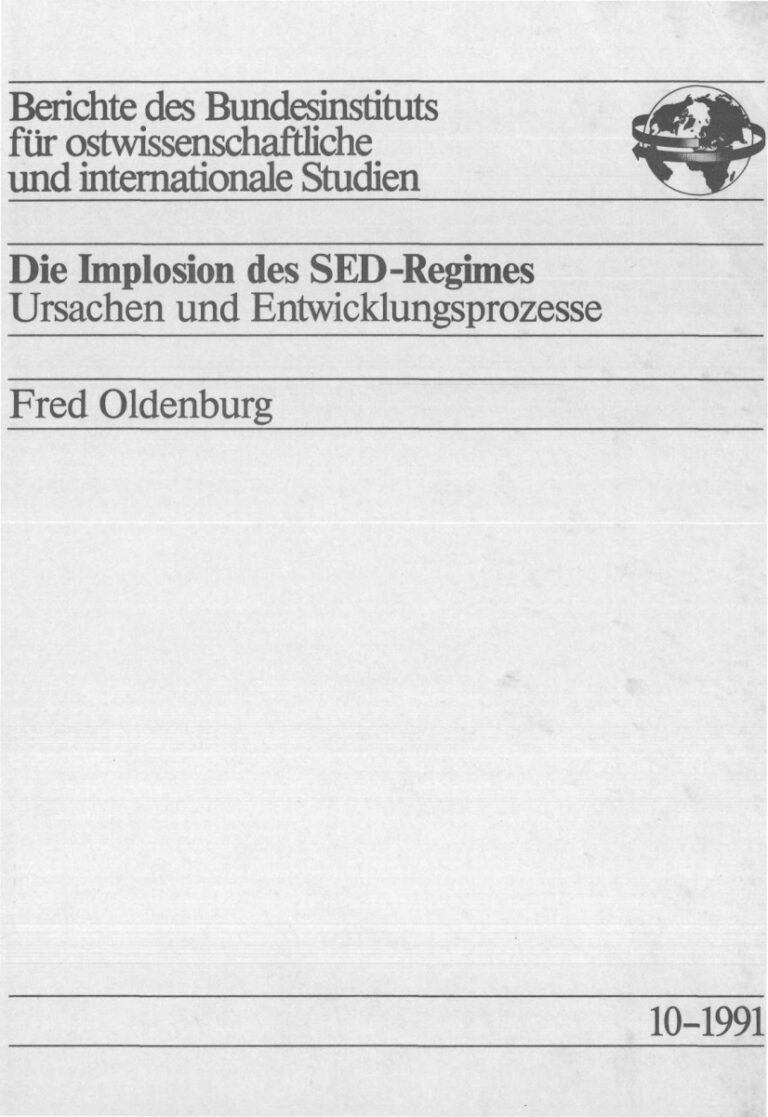 Die Implosion des SED Regimes German Edition Fred Oldenburg Kitap Kapağı