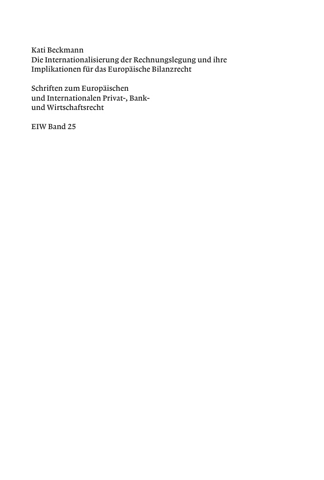 Die Internationalisierung der Rechnungslegung und ihre Implikationen fur German Edition Kati Beckmann Kitap Kapağı