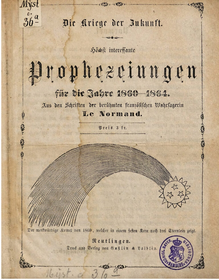 Die Kriege der Zukunft Hochst interessante Prophezeiungen fur die Jahre 1860 1864 German Edition Marie Anne Lenormand Kitap Kapağı