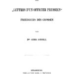 Die Lettres dun officier Prussien Friedrichs des Grossen German Edition Georg Scheele Kitap Kapağı