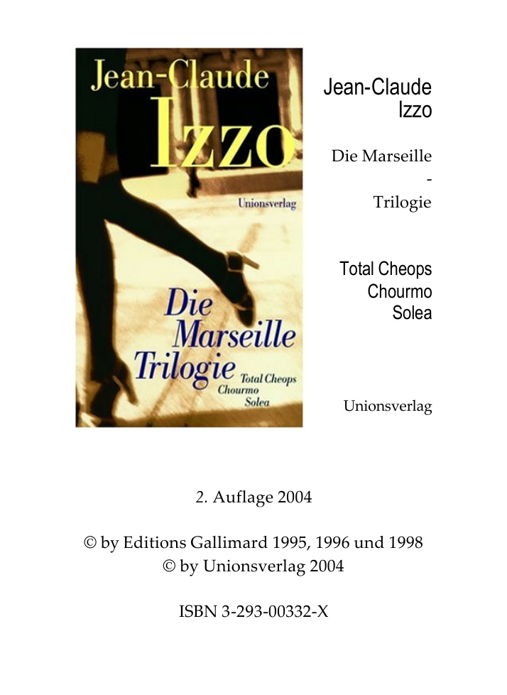 Die Marseille Trilogie German Edition Izzo Jean Claude Kitap Kapağı