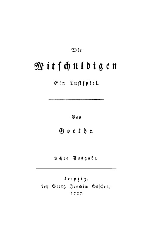 Die Mitschuldigen German Edition W Goethe Kitap Kapağı