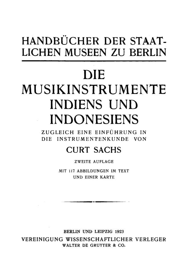 Die Musikinstrumente Indiens und Indonesiens German Edition Curt Sachs Kitap Kapağı