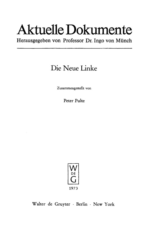 Die Neue Linke German Edition Peter Pulte Kitap Kapağı