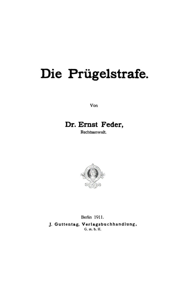 Die Prugelstrafe German Edition Ernst Feder Kitap Kapağı