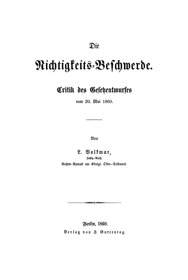 Die Richtigkeits Beschwerde German Edition L Volkmar Kitap Kapağı