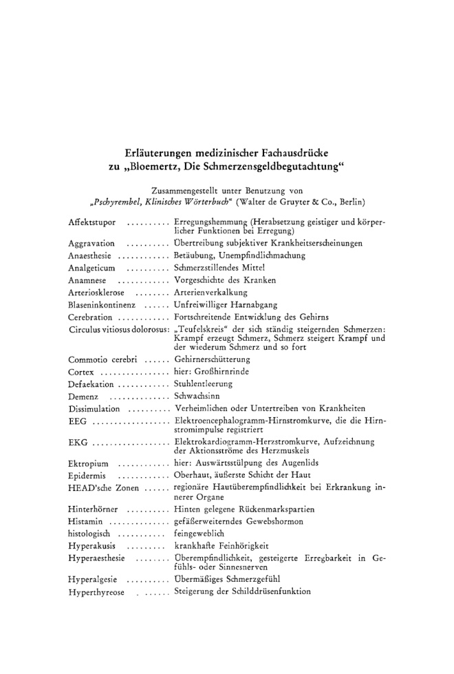Die Schmerzensgeldbegutachtung German Edition Carl Bruno Bloemertz Kitap Kapağı