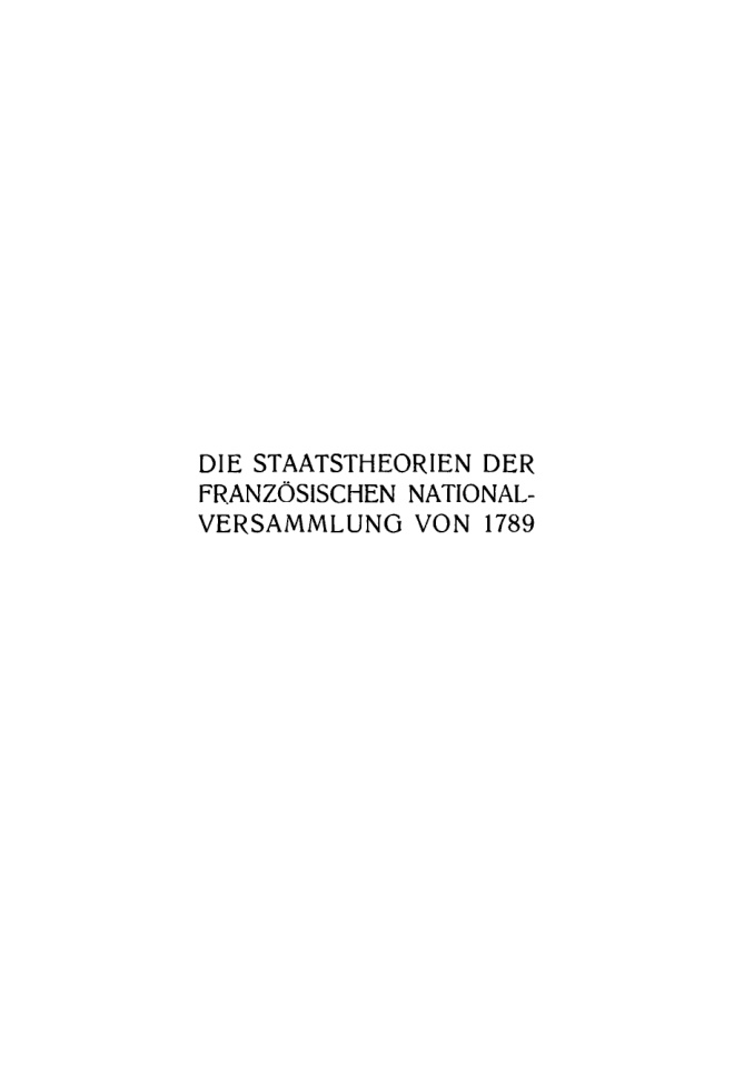 Die Staatstheorien der Franzosischen Nationalversammlung von 1789 German Edition Robert Redslob Kitap Kapağı