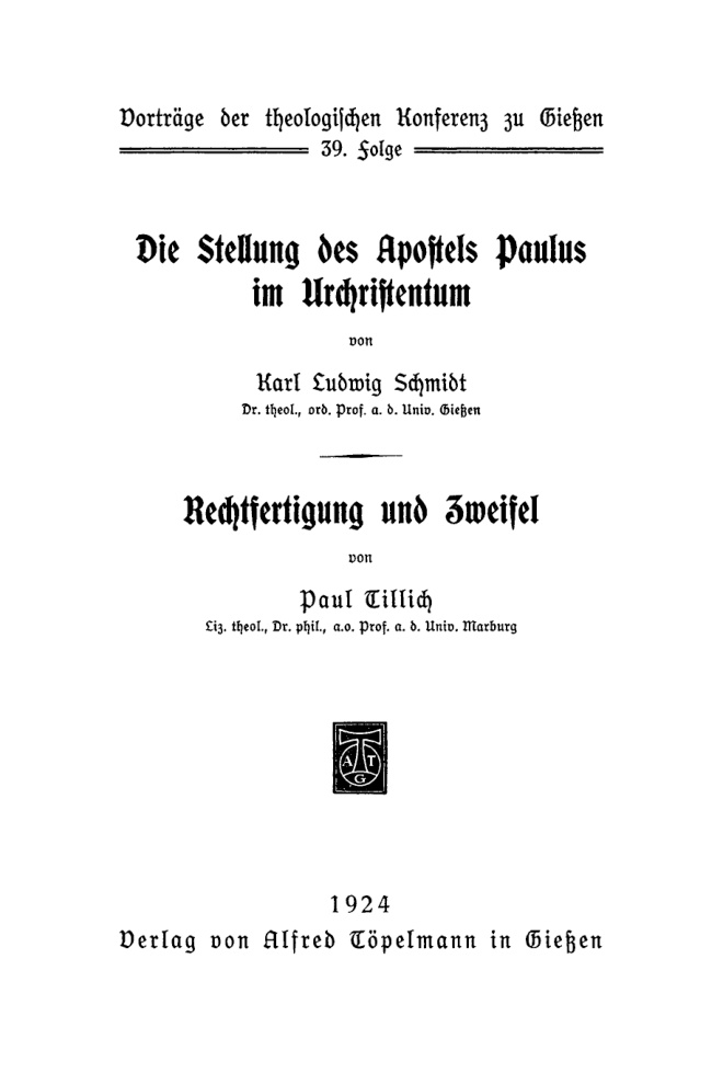 Die Stellung des Apostels Paulus im Urchristentum German Edition Karl Ludwig Schmidt Kitap Kapağı