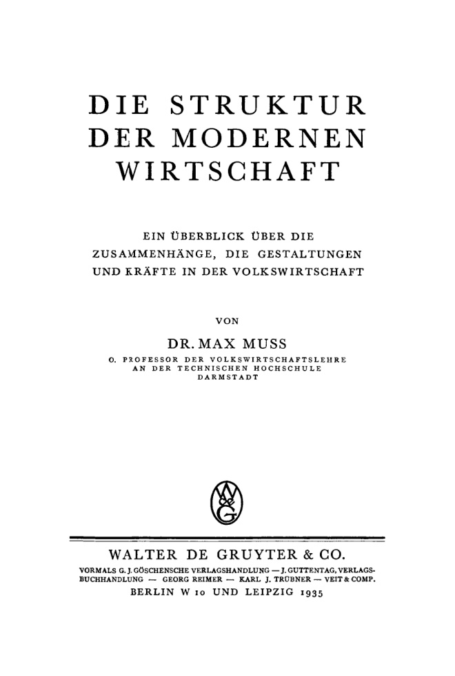 Die Struktur der modernen Wirtschaft German Edition Max Muss Kitap Kapağı