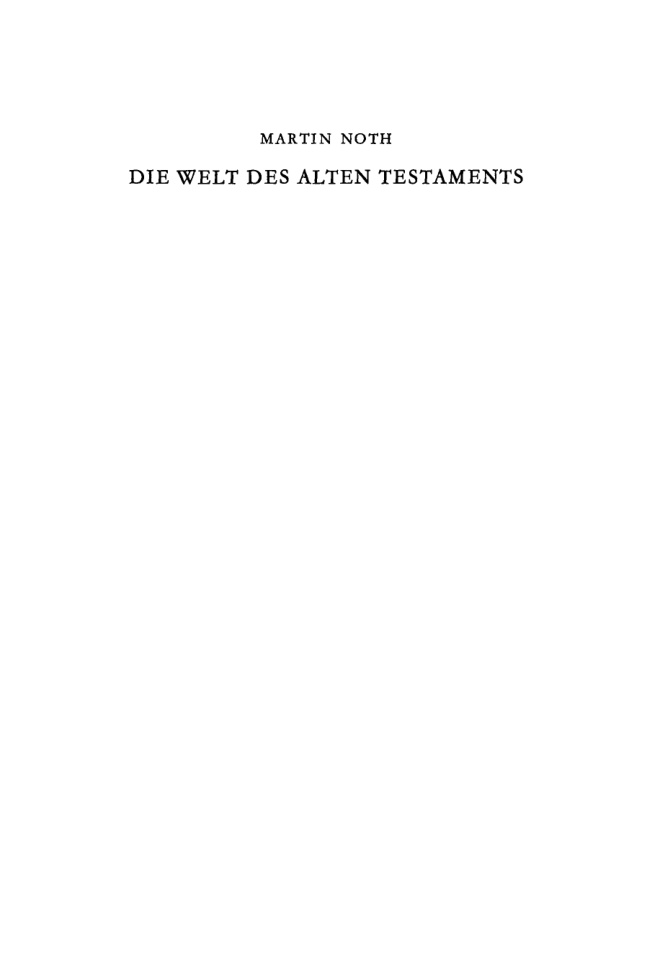 Die Welt des Alten Testaments German Edition Martin Noth Kitap Kapağı