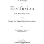 Die Wirkungen der Konfusion nach Romischem Rechte und dem Rechte des Burgerlichen Gesetzbuches German Edition Eduard Sachs Kitap Kapağı