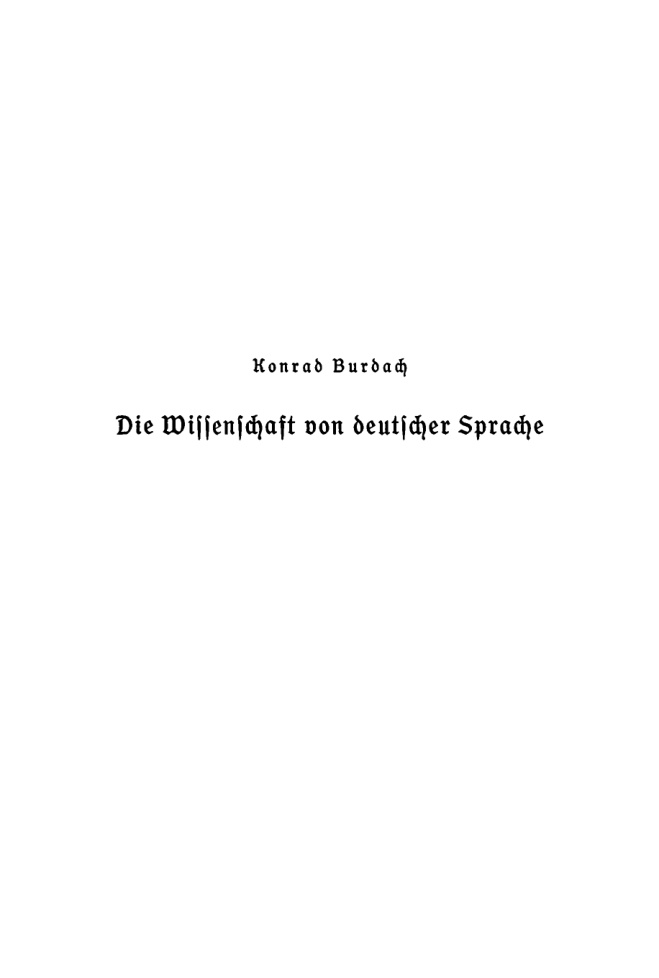 Die Wissenschaft von deutscher Sprache German Edition Konrad Burdach Kitap Kapağı
