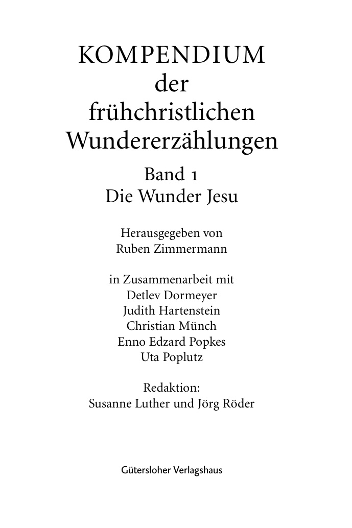 Die Wunder Jesu German Edition Ruben Zimmermann Kitap Kapağı