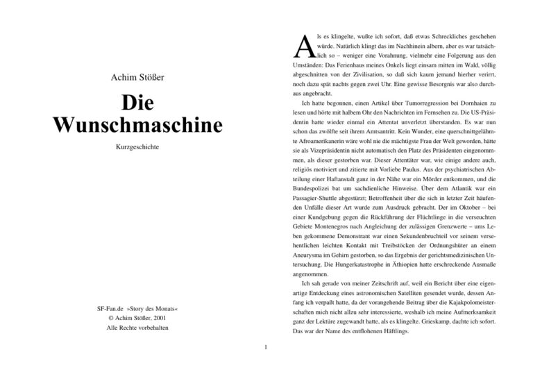 Die Wunschmaschine German Edition Stosser Achim Kitap Kapağı