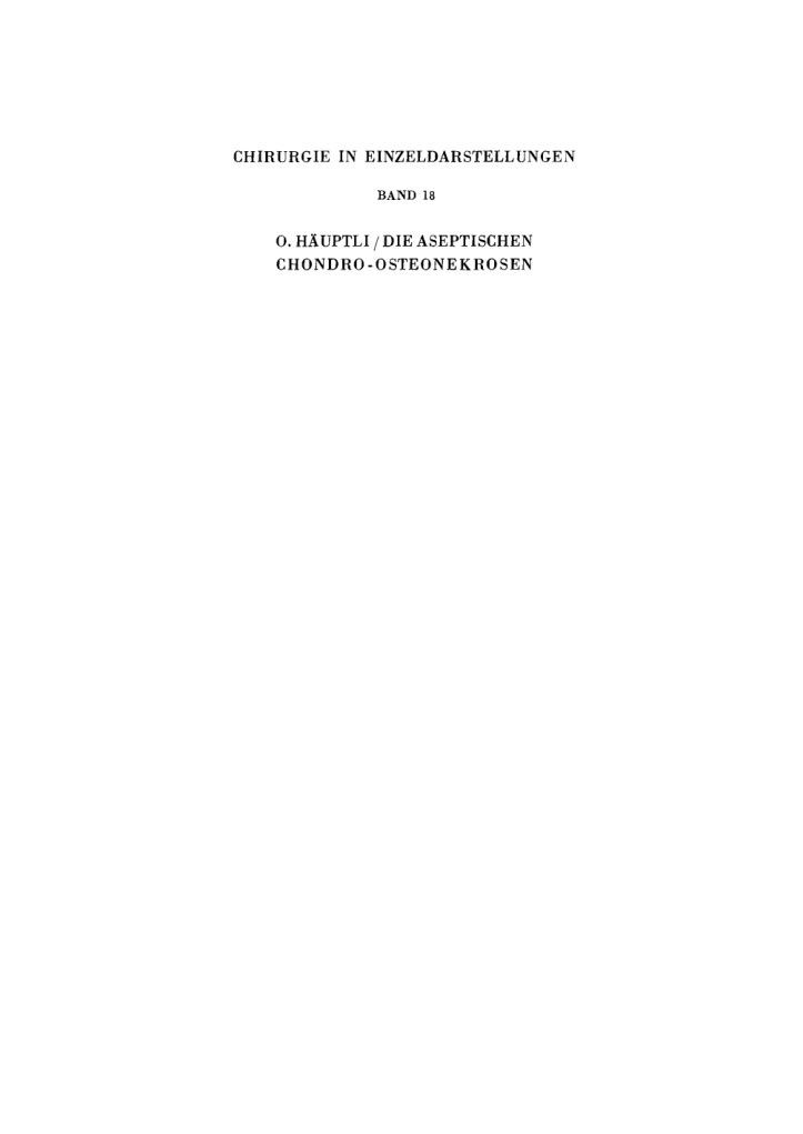 Die aseptischen Chondro Osteonekrosen German Edition O Hauptli Kitap Kapağı