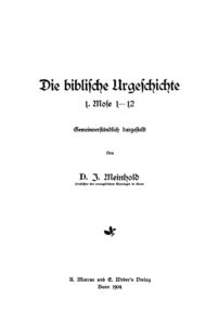 Die biblische Urgeschichte German Edition J Meinhold Kitap Kapağı
