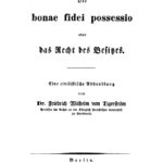 Die bonae fidei possessio oder das Recht des Besitzes German Edition Friedrich Wilhelm Tigerstrom Kitap Kapağı