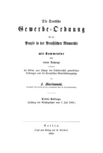 Die deutsche Gewerbe Ordnung fur die Praxis in der preussischen Monarchie German Edition Friedrich Marcinowski Kitap Kapağı