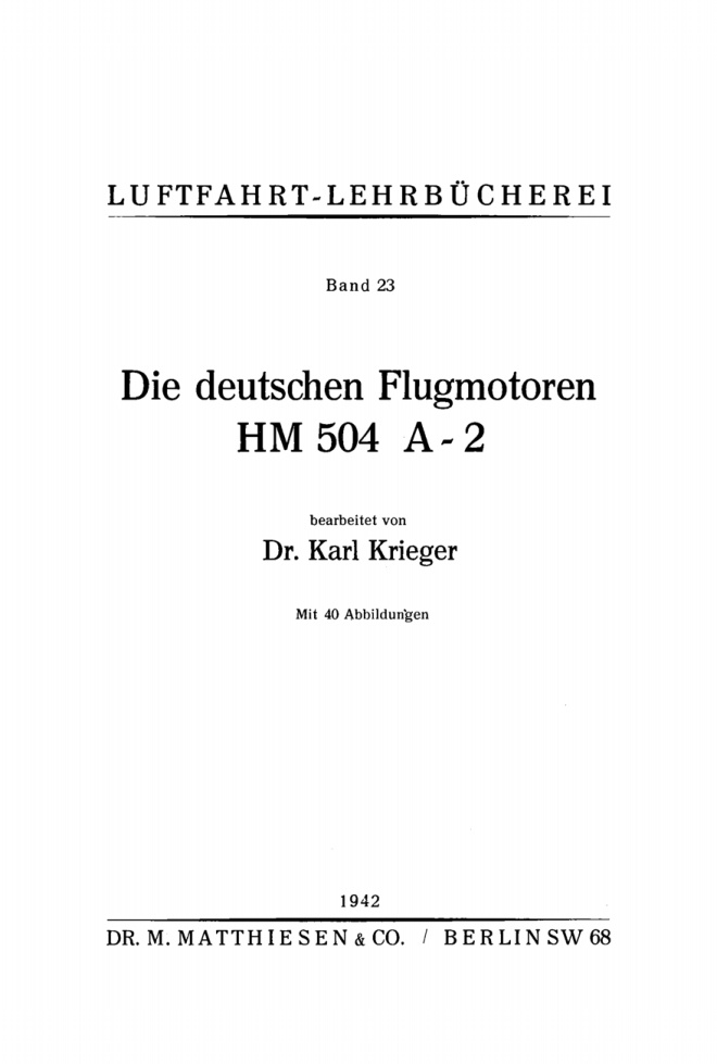 Die deutschen Flugmotoren HM 504 A-2 PDF Download