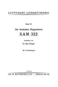 Die deutschen Flugmotoren SAM 322 German Edition Karl Krieger Kitap Kapağı
