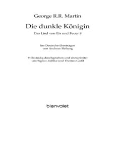 Die dunkle Konigin German Edition George RR Martin Kitap Kapağı
