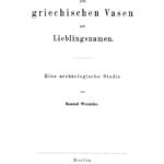 Die griechischen Vasen mit Lieblingsnamen German Edition Konrad Wernicke Kitap Kapağı