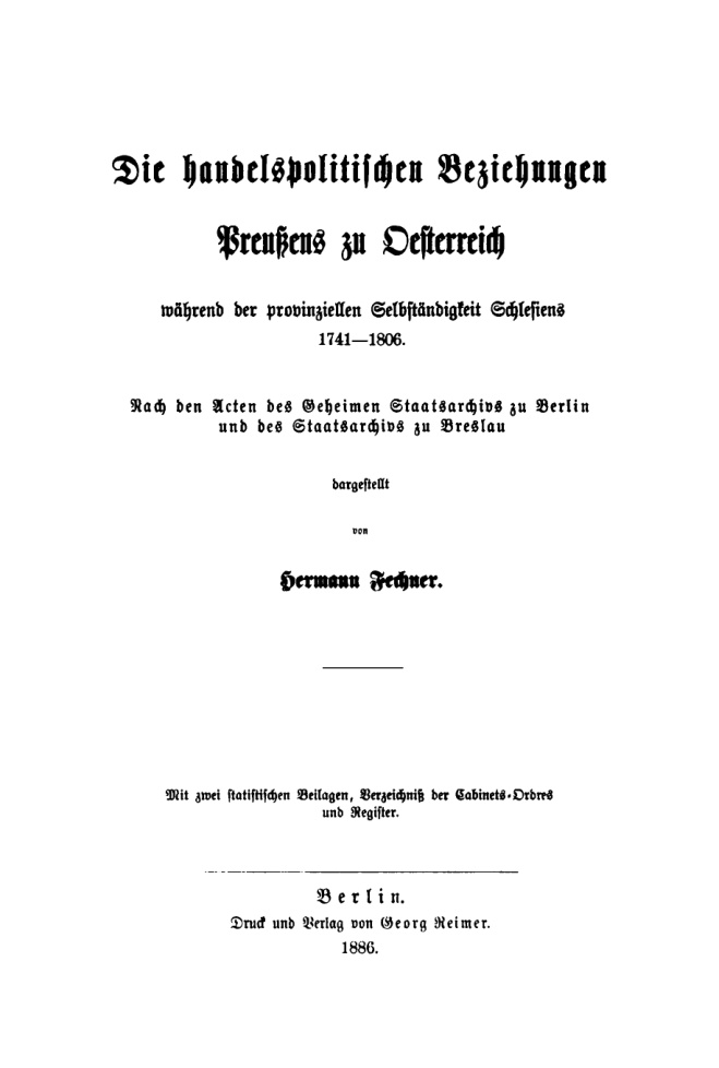 Die handelspolitischen Beziehungen Preussens zu Oesterreich wahrend German Edition Hermann Fechner Kitap Kapağı
