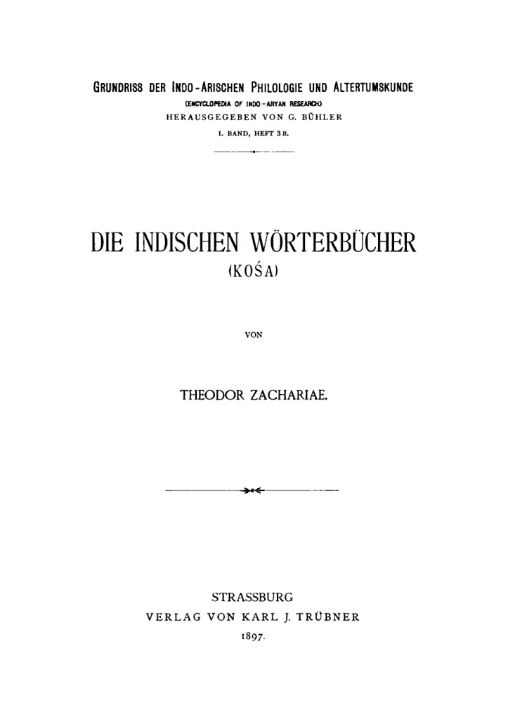 Die indischen Worterbucher German Edition Theodor Zachariae Kitap Kapağı