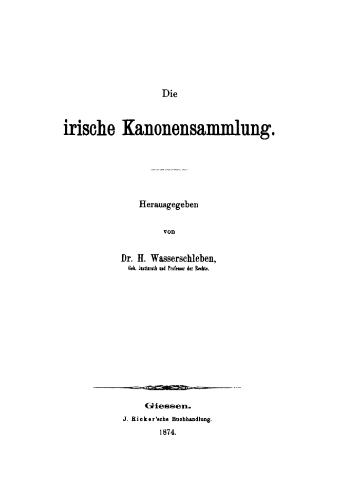 Die irische Kanonensammlung German Edition H Wasserschleben Kitap Kapağı