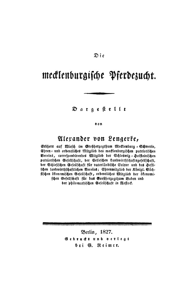 Die mecklenburgische Pferdezucht German Edition Alexander Lengerke Kitap Kapağı