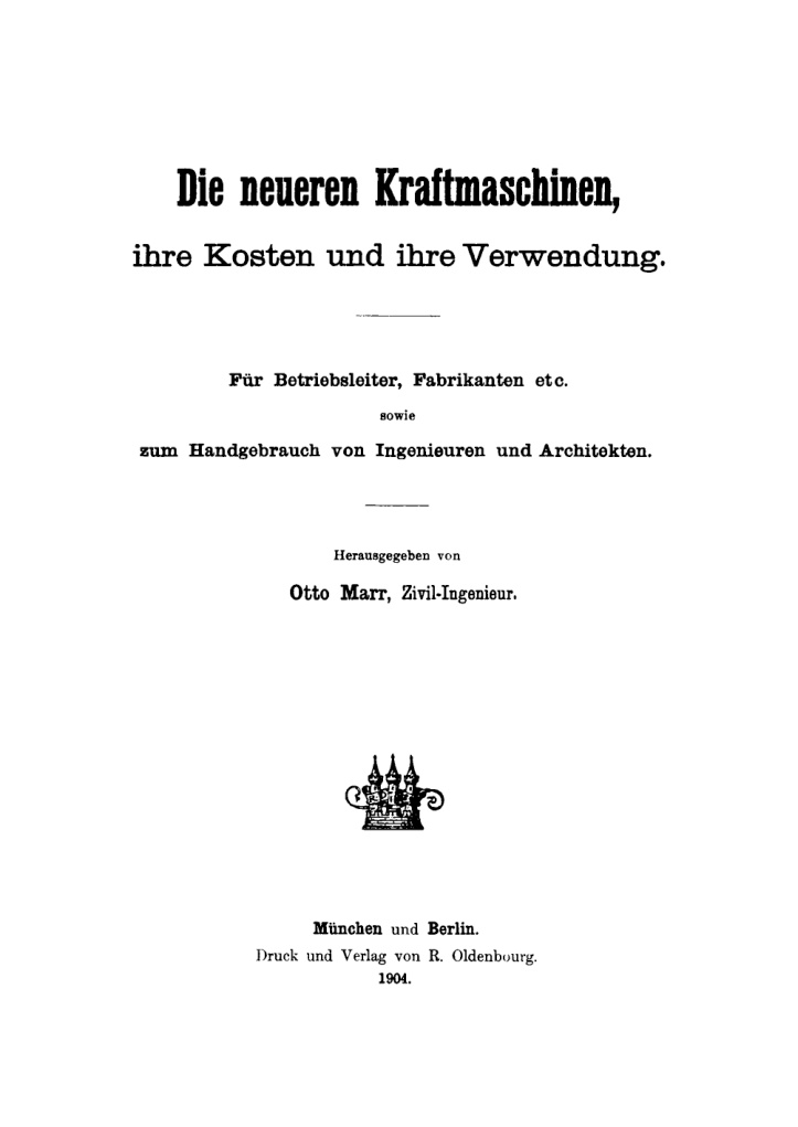 Die neueren Kraftmaschinen German Edition Otto Marr Kitap Kapağı