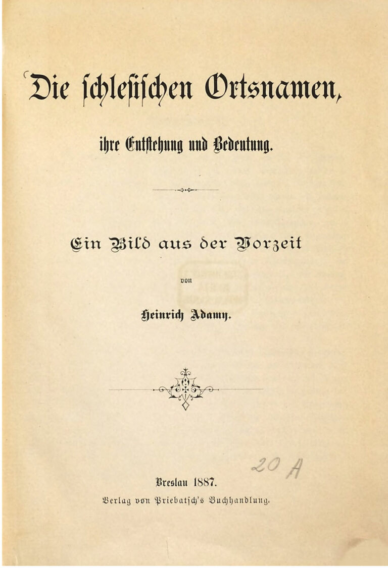 Die schlesischen Ortsnamen ihre Entstehung und Bedeutung German Edition Heinrich Adamy Kitap Kapağı